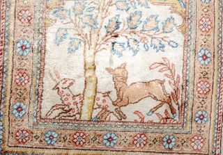 Tappeto Hereke Seta Antico 55 x 46 cm