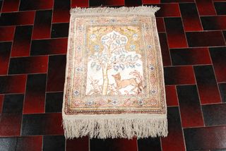 Tappeto Hereke Seta Antico 55 x 46 cm