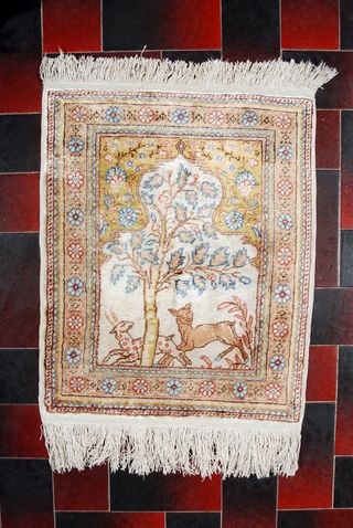 Tappeto Hereke Seta Antico 55 x 46 cm