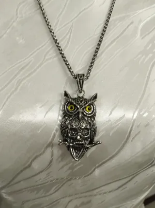Collana gufo teschio argento giallo