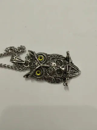 Collana gufo teschio argento giallo