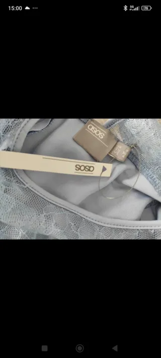 Vestido midi encaje color lila azulado