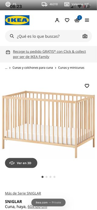 Cuna IKEA SNIGLAR haya sin usar