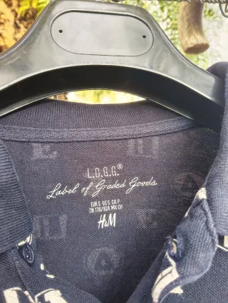 Polo H&M Blu con stampe geometriche