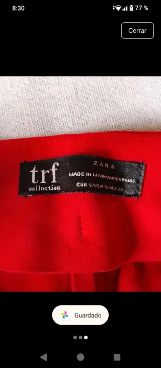 Falda pantalón Zara roja