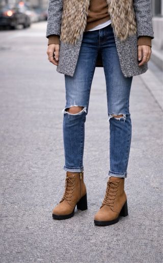 Botines Acordonados Primark - Color Camel-Talla 38