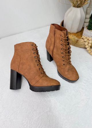 Botines Acordonados Primark - Color Camel-Talla 38