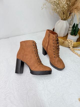 Botines Acordonados Primark - Color Camel-Talla 38