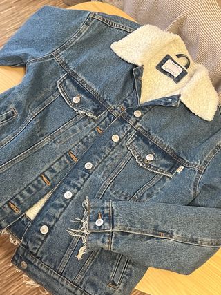 Chaqueta tejana borreguito azul Oversize