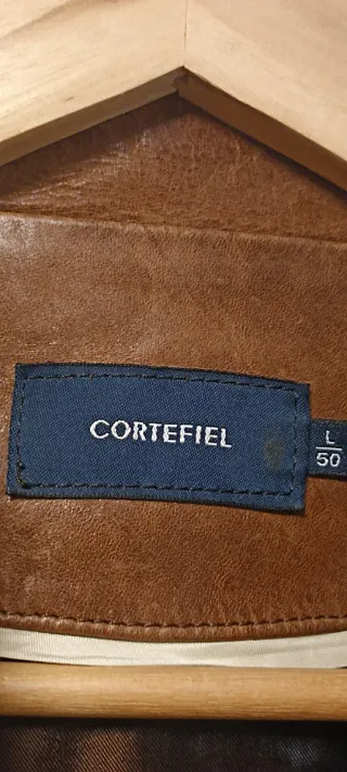 Chaqueta Piel Marrón Cortefiel Talla L