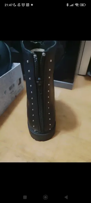 Botas militares negras con cremallera