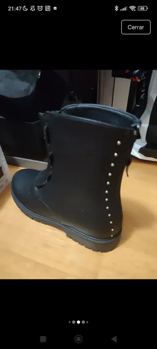 Botas militares negras con cremallera