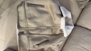 Chaqueta Biker Beige con Borrego