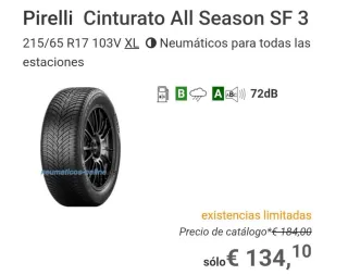 2 Neumáticos Pirelli 215/65/17 AllSeason