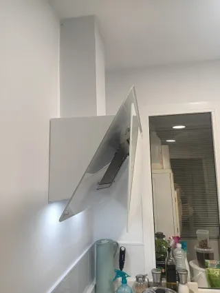 Campana extractora cristal blanca