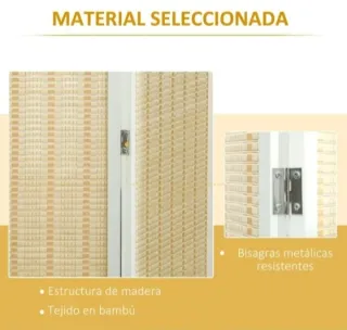 Biombo Homcom 4 paneles 180x180 cm