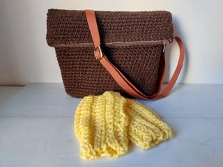 Mitones de crochet amarillos nuevos