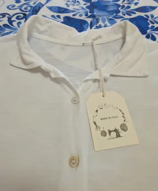 Camisa blanca algodón Made in Italy Talla Única