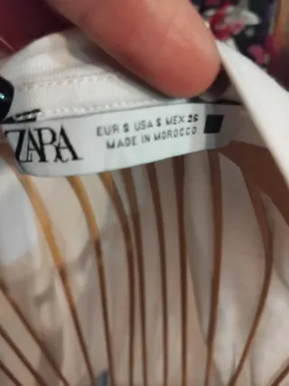 Zara Camicetta Donna Bianca Maniche Organza