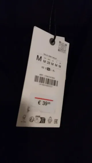 Camisa Zara sin mangas negra Talla M