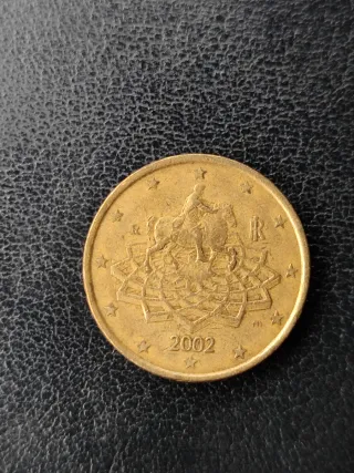 Moneda 50 céntimos Euro Italia 2002 Marco Aurelio