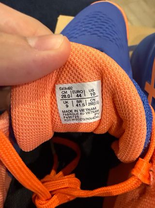 Zapatillas Padel Asics Azul Naranja