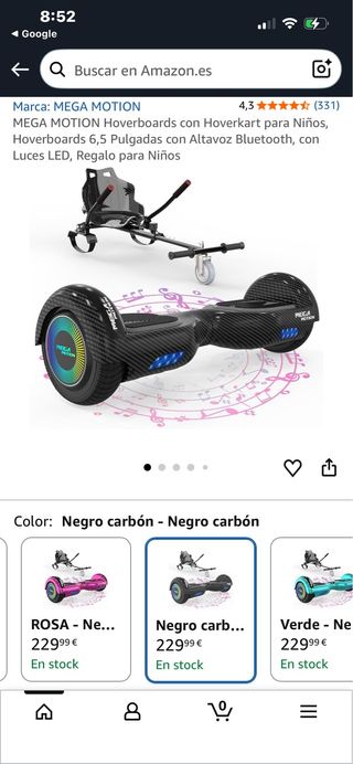 Hoverboard y Kart Azul