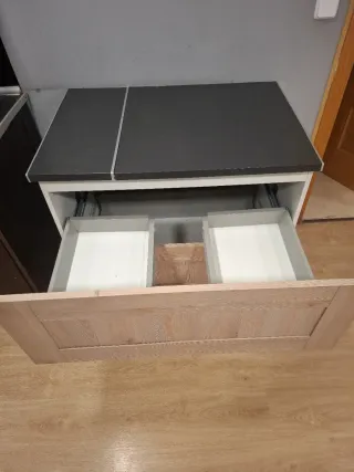 Mueble de cocina madera y piedra