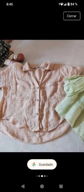 Camisas Lino Zara Beige y Verde