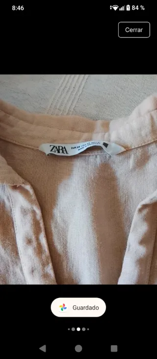 Camisas Lino Zara Beige y Verde