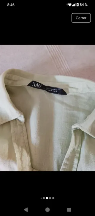 Camisas Lino Zara Beige y Verde