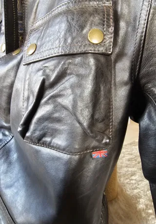 Chaqueta Belstaff Negra Piel Hombre