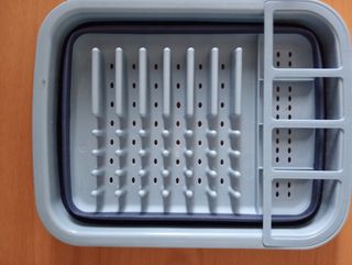 Scolapiatti pieghevole blu/grigio