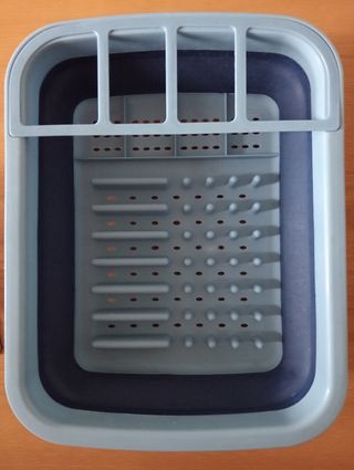 Scolapiatti pieghevole blu/grigio