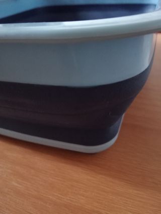 Scolapiatti pieghevole blu/grigio