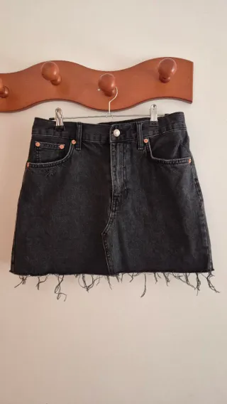 Falda vaquera negra Talla S
