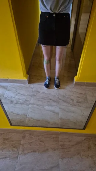 Falda vaquera negra Talla S