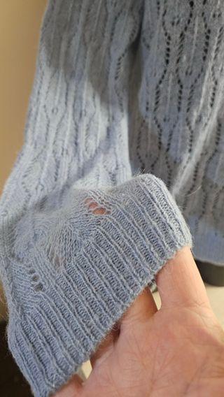 Jersey fino de punto azul con LANA de ALPACA