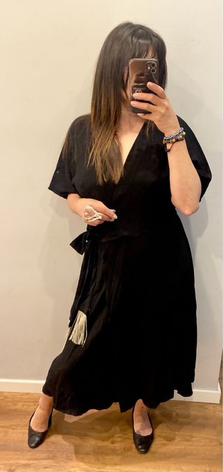 Vestido Negro Mango Talla M