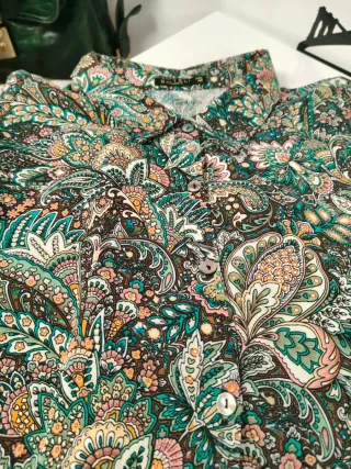 Blusa mujer T42 y bolso verde estilo vintage