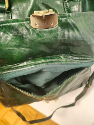 Blusa mujer T42 y bolso verde estilo vintage