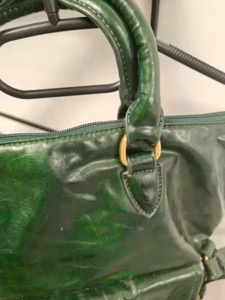 Blusa mujer T42 y bolso verde estilo vintage