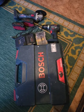 Taladro Bosch GSB 18V y Amoladora