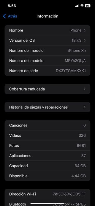 iPhone XR Negro 120€