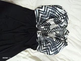 Abito donna nero e multicolor