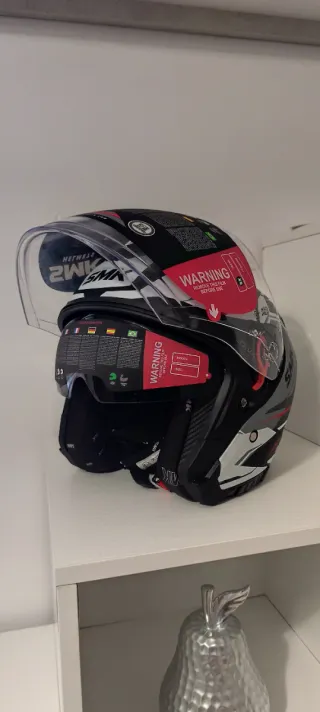 Casco SMK Negro y Rojo