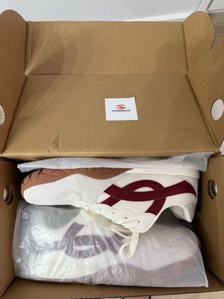 Zapatillas HOBIBEAR Barefoot granate /Blanco