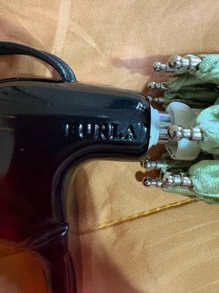 Ombrello Furla in raso verde pistacchio con manico