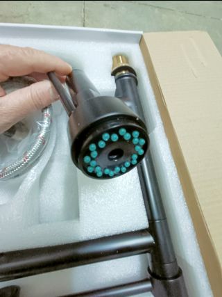 Grifo de fregadero cocina negro nuevo extraíble