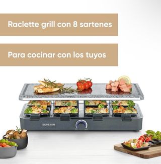 Parrilla de piedra con sartenes